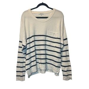 Madewell Cream and Black Striped Sweater